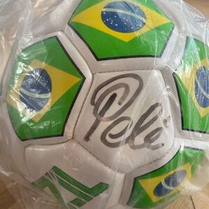 Pele Soccer Ball with Brazilian Flag Design and Authentication